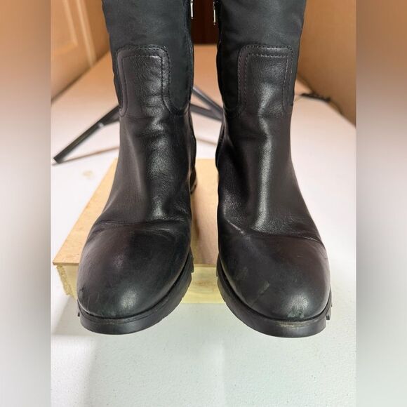 PRADA boots knee high 36.5 US 6.5 black leather nylon - Picture 10 of 16